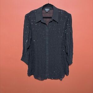 Anthropologie Black Sequin Dress